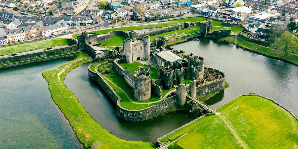 breathtaking castles south wales caerphilly castle across moat 1