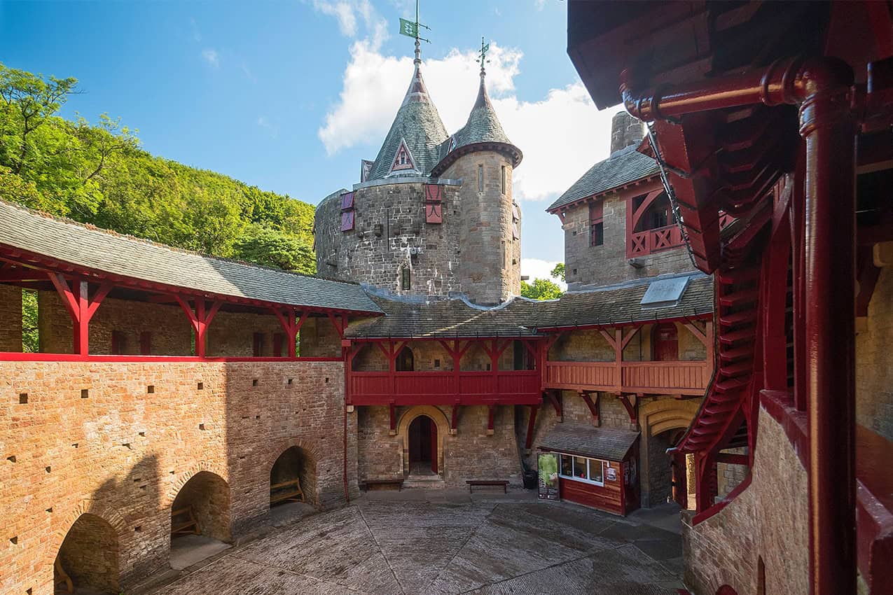 castell coch from inside the courtyard