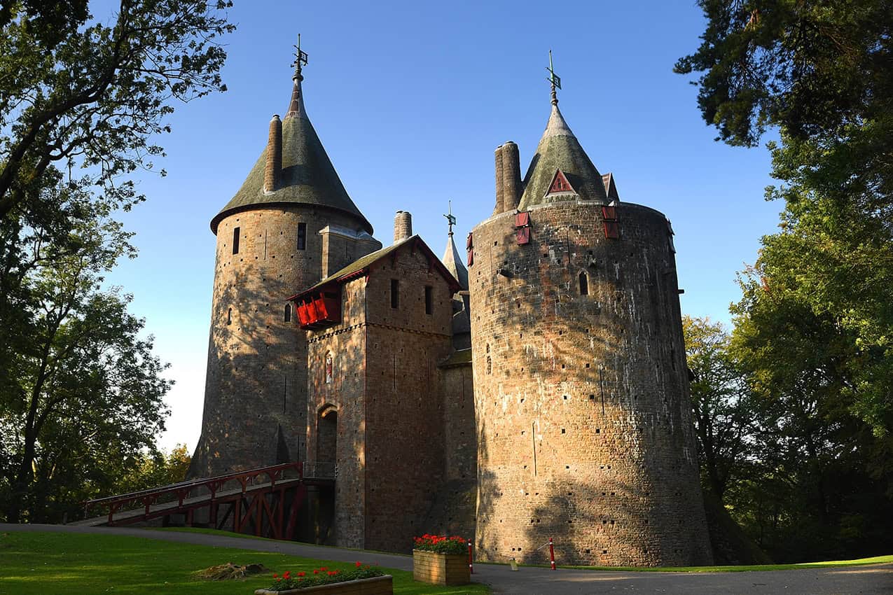 castell coch from the outside in spring
