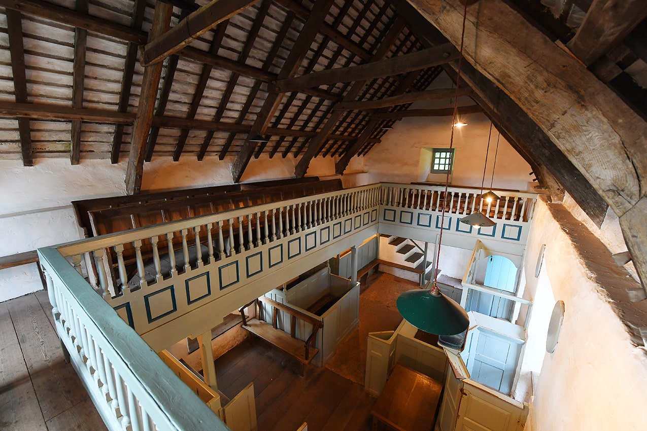 inside pen rhiw unitarian chapel at st fagans national history museum