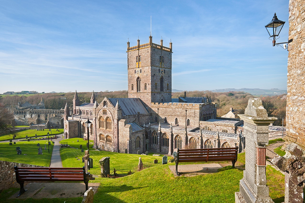 outside st davids cathedral elevated